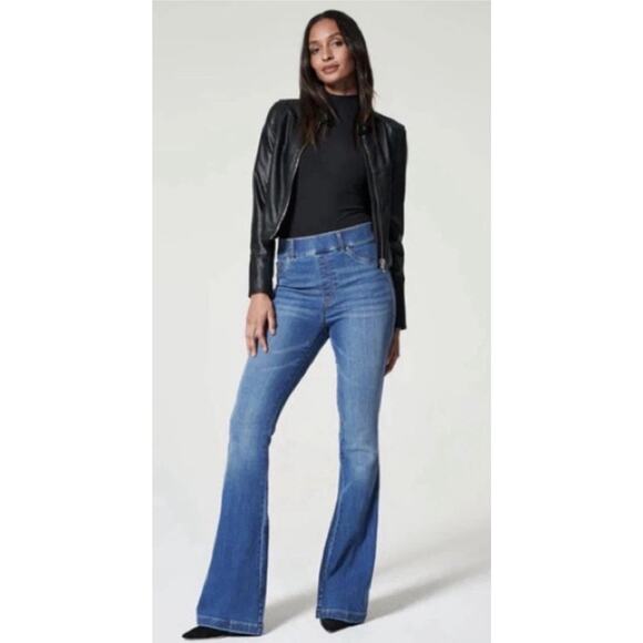 SPANX Denim - SPANX SpanxShape EveryWear Vintage Indigo Flare Pull-on Jeans #20456R-Sz LARGE